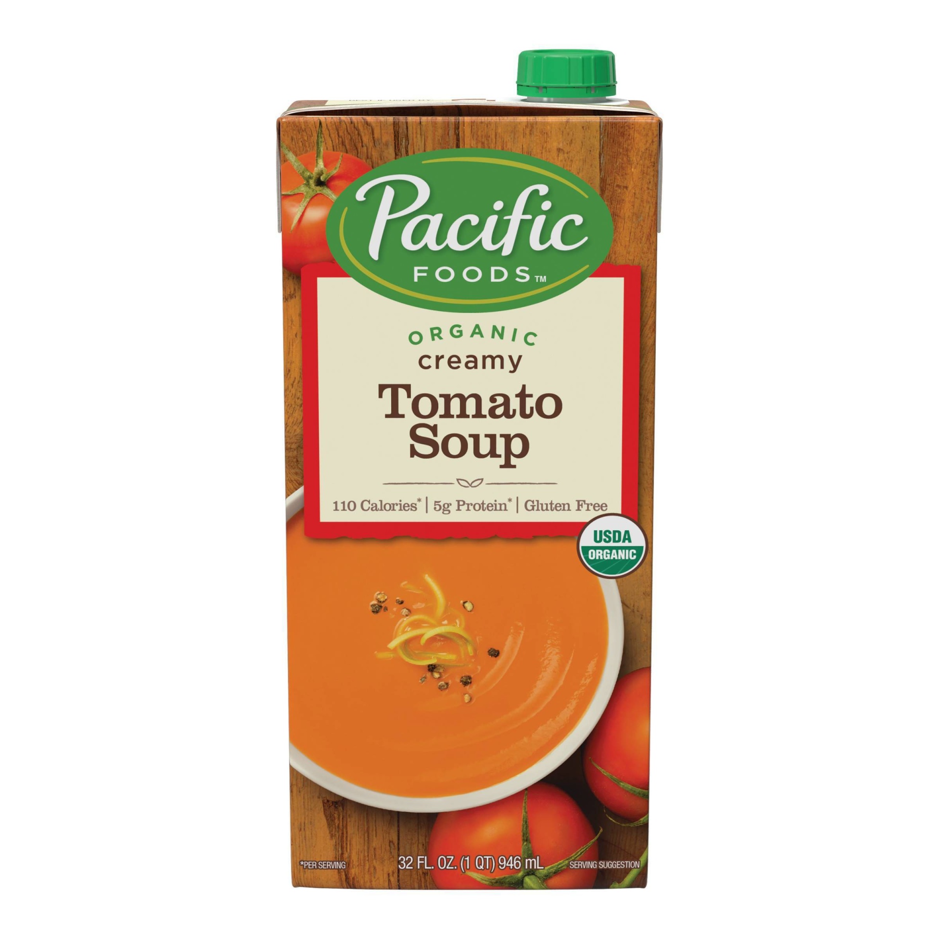 slide 1 of 9, Pacific Organic Creamy Tomato Soup, 32 fl oz