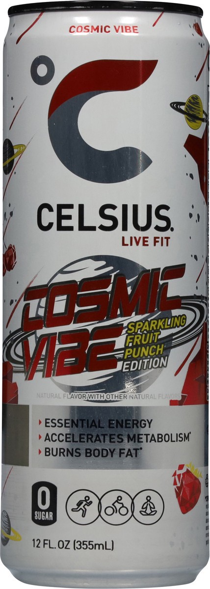 slide 7 of 13, CELSIUS Live Fit Cosmic Vibe Energy Drink Sparkling Fruit Punch - 12 fl oz, 12 fl oz