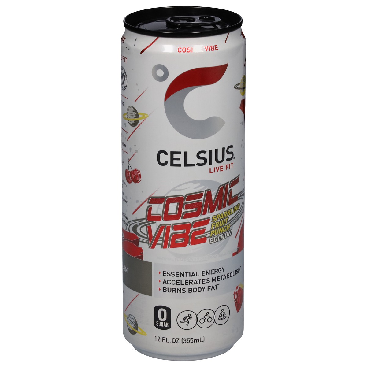 slide 9 of 13, CELSIUS Live Fit Cosmic Vibe Energy Drink Sparkling Fruit Punch - 12 fl oz, 12 fl oz