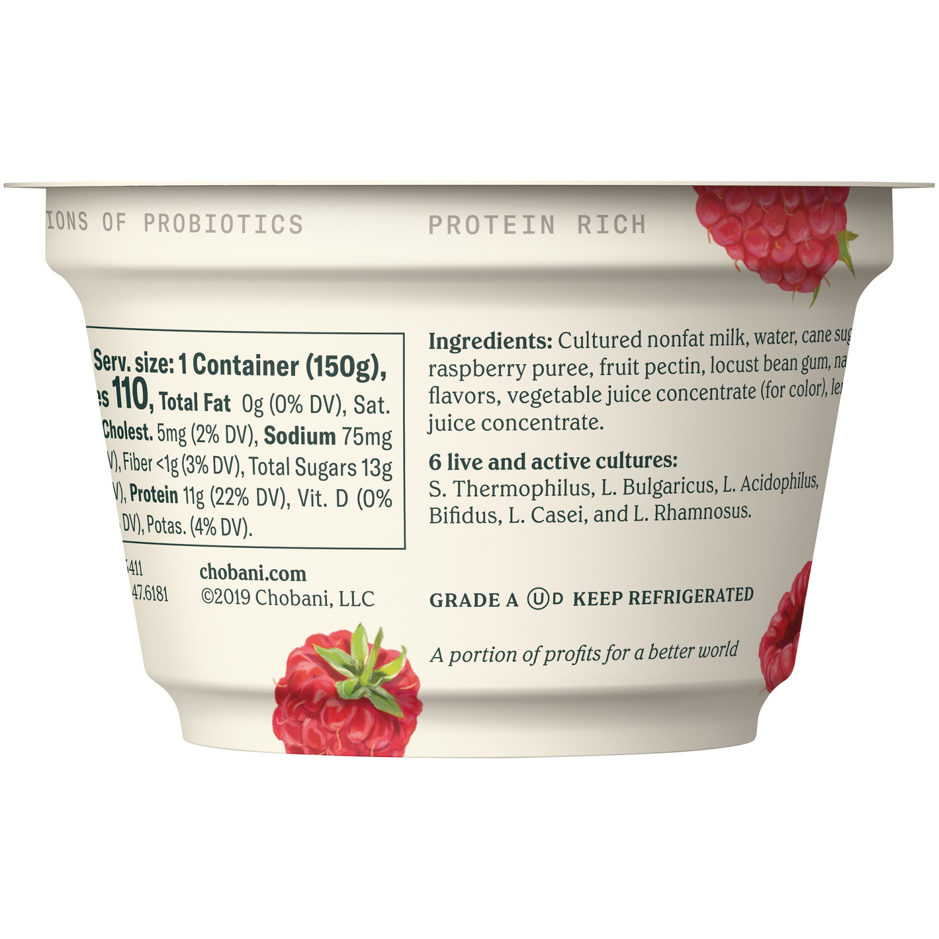 Chobani Raspberry On The Bottom Non Fat Greek Yogurt 5 3 Oz Shipt
