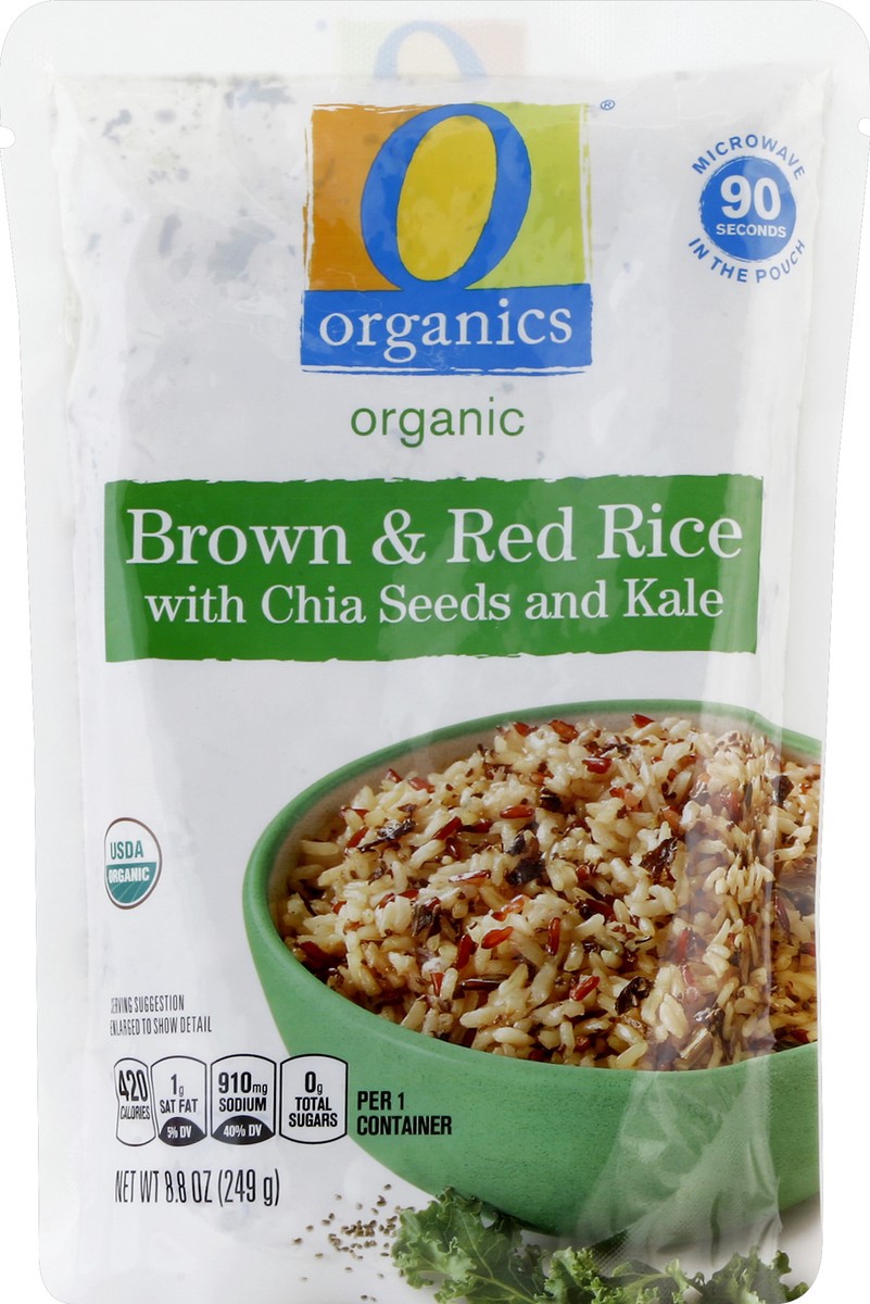 slide 2 of 3, O Organics Brown & Red Rice W/Chia & Kale 90 - 8.8 Oz, 90 x 8.8 oz