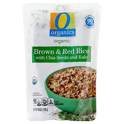 slide 1 of 3, O Organics Brown & Red Rice W/Chia & Kale 90 - 8.8 Oz, 90 x 8.8 oz