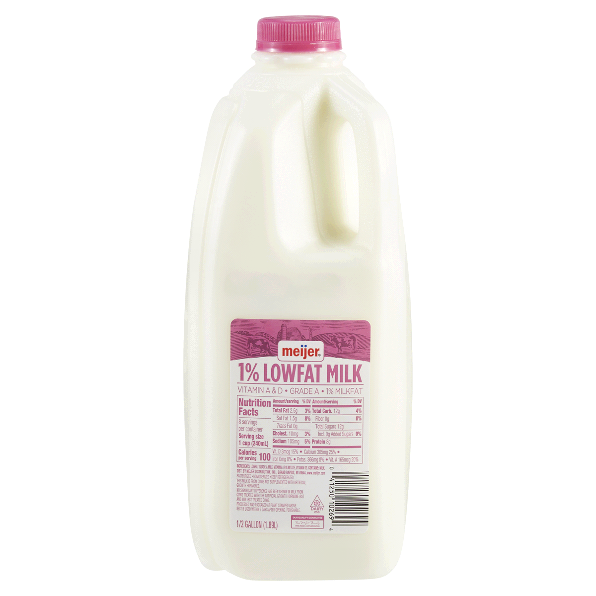 slide 1 of 5, Meijer Lowfat 1% Milk, ½ Gallon, 1/2 GALLON