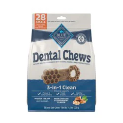 Blue Buffalo Dental Chews Small Natural Dog Treats, Chicken & Spearmint 11.3-oz Bag (28 Count)