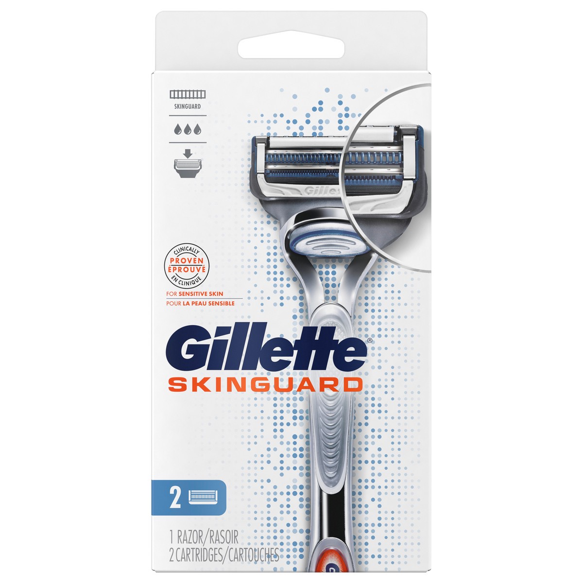 slide 1 of 3, Gillette SkinGuard Men's Razor Handle + 2 Blade Refills, 1 ct