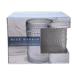 Blue Harbor Fish Co. Pebbles Glass Highballs - Clear, 13.5 oz