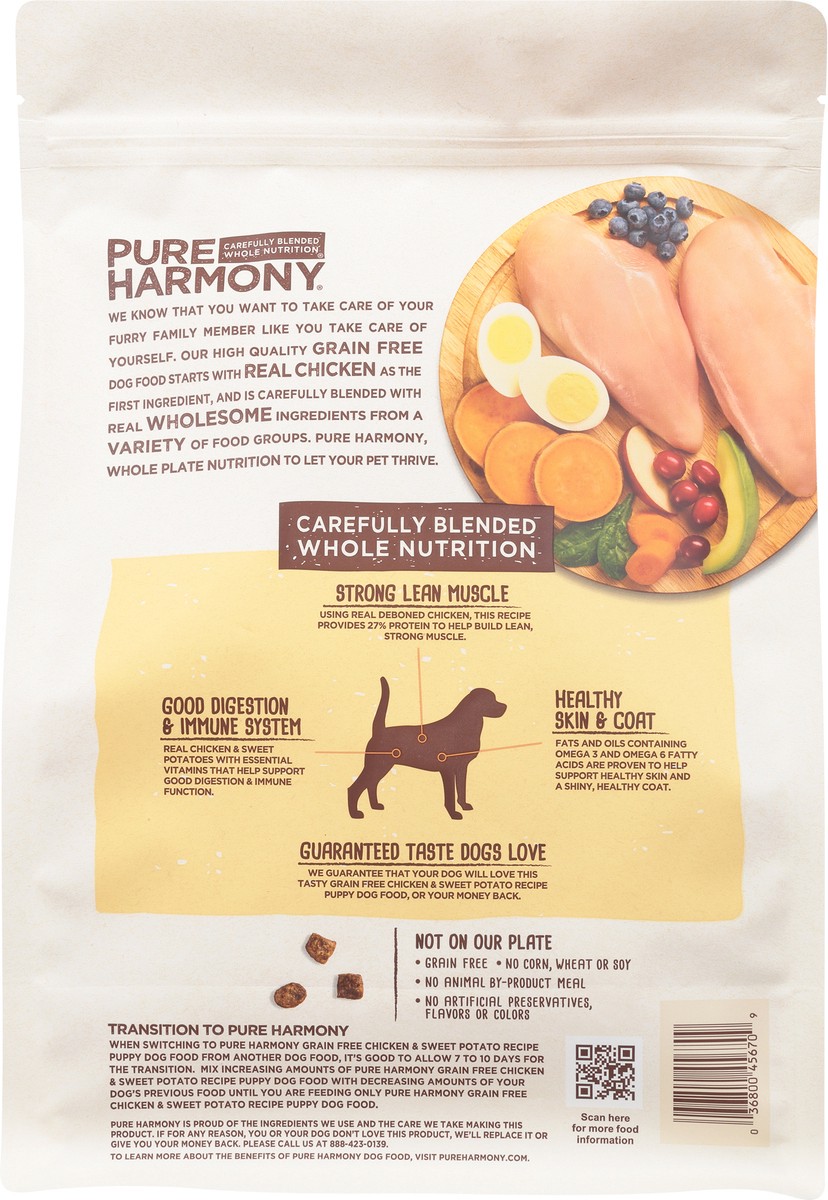 slide 15 of 15, Pure Harmony Dog Food Grain Free Chicken & Sweet Potato Recipe Puppy Dog Food, 3.75 lb