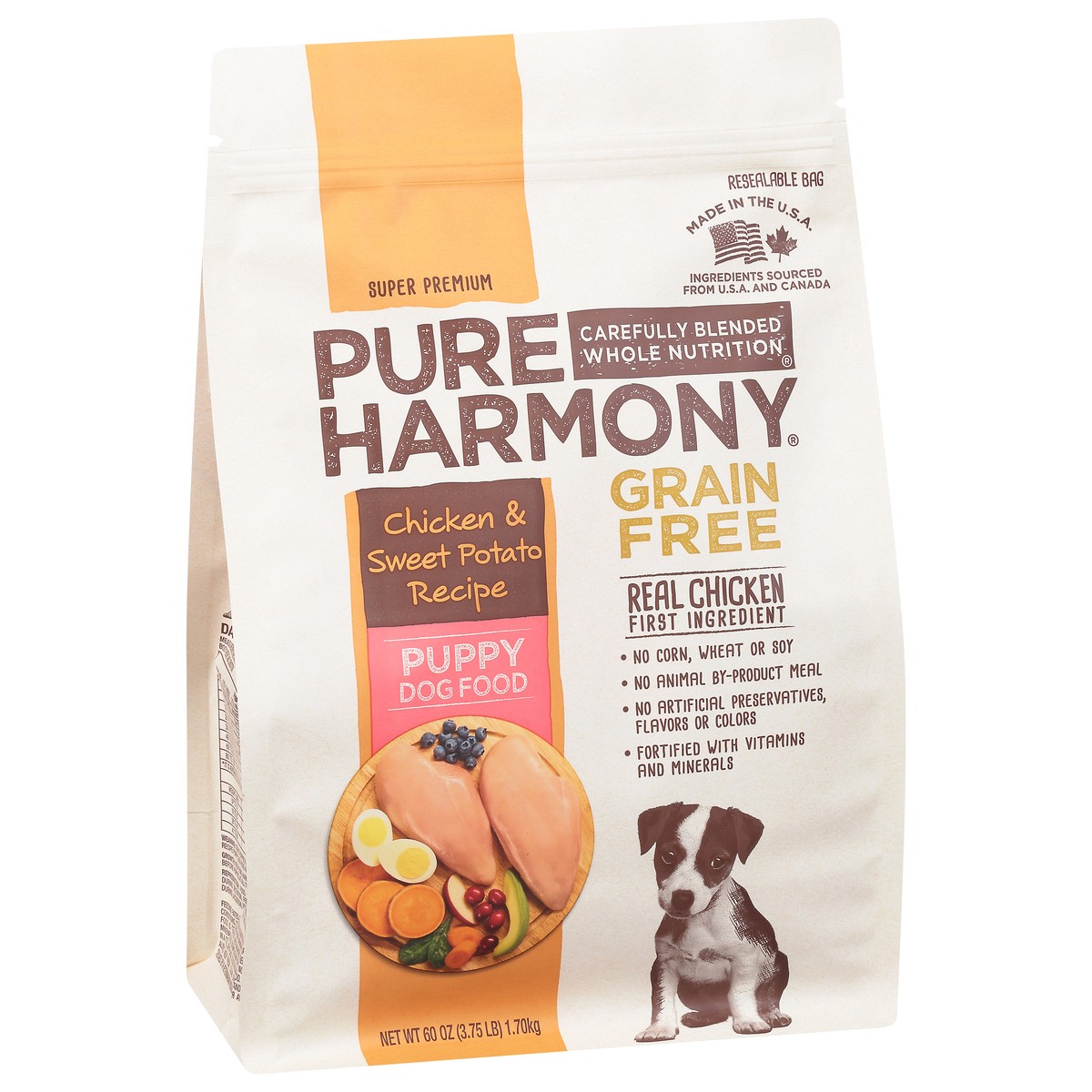 slide 4 of 15, Pure Harmony Dog Food Grain Free Chicken & Sweet Potato Recipe Puppy Dog Food, 3.75 lb