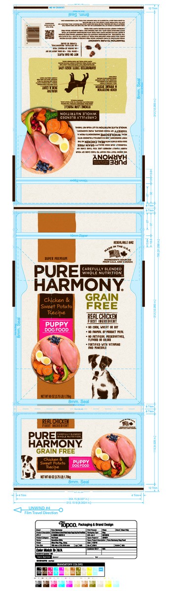 slide 10 of 15, Pure Harmony Dog Food Grain Free Chicken & Sweet Potato Recipe Puppy Dog Food, 3.75 lb
