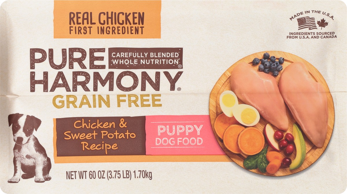 slide 11 of 15, Pure Harmony Dog Food Grain Free Chicken & Sweet Potato Recipe Puppy Dog Food, 3.75 lb