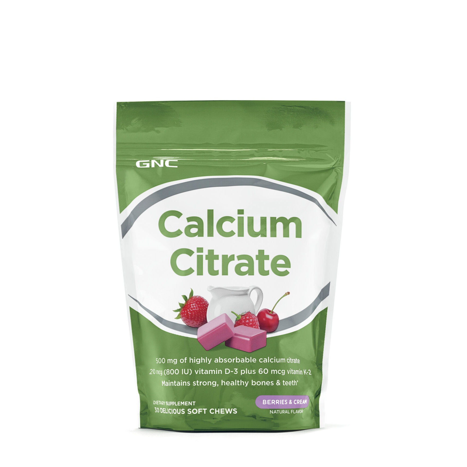 slide 1 of 1, GNC Calcium Citrate Soft Chews - Berries and Cream, 30 ct