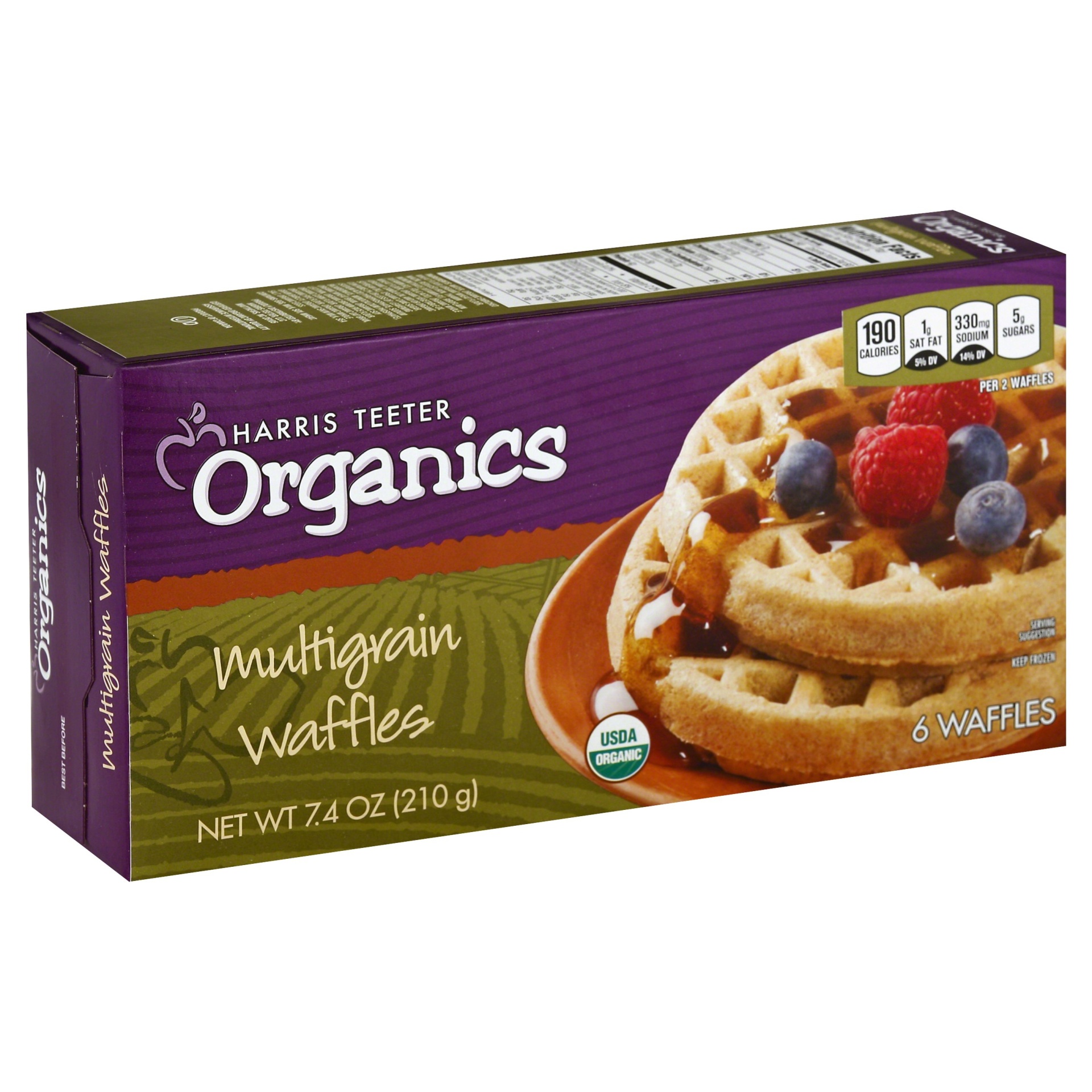 slide 1 of 1, HT Organics Multigrain Waffles, 6 ct