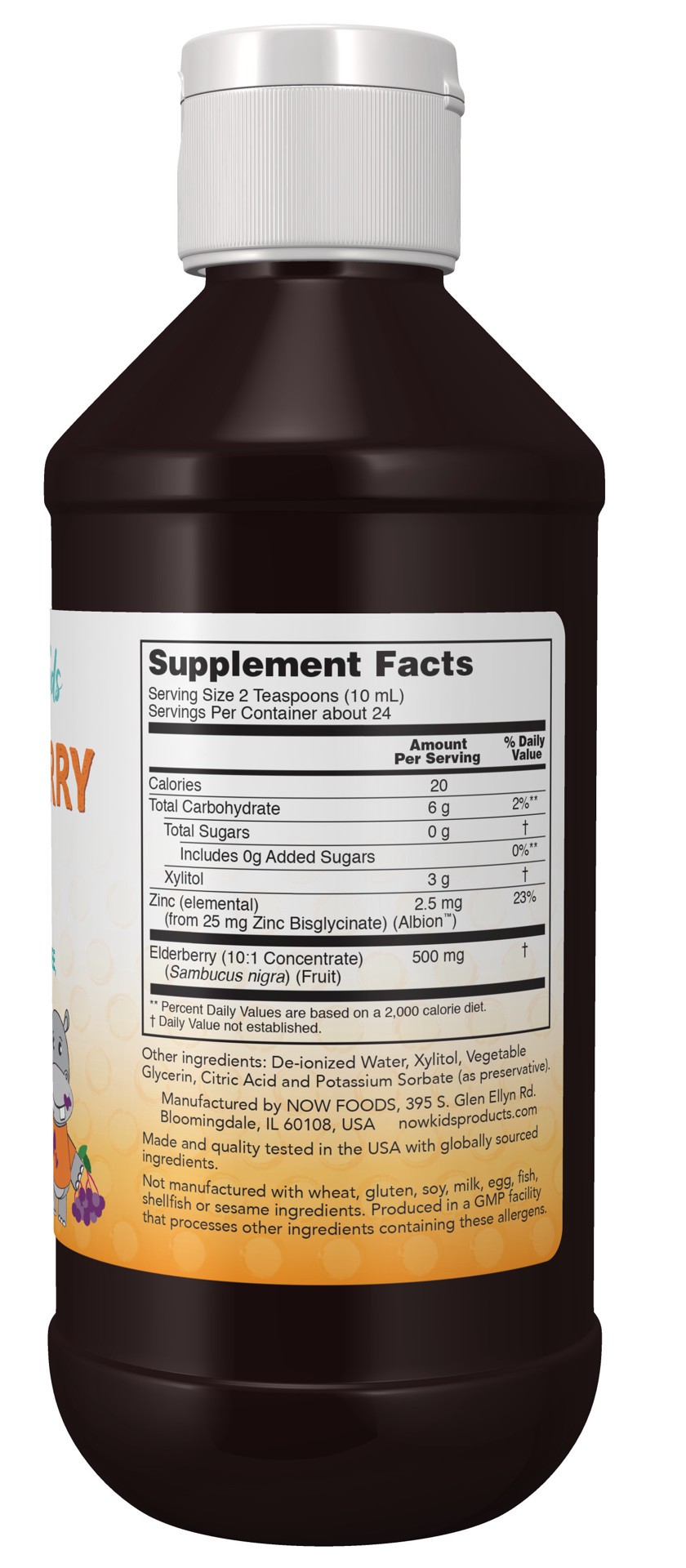 slide 4 of 4, NOW Kids Elderberry Liquid for Kids - 8 fl. oz., 8 fl oz