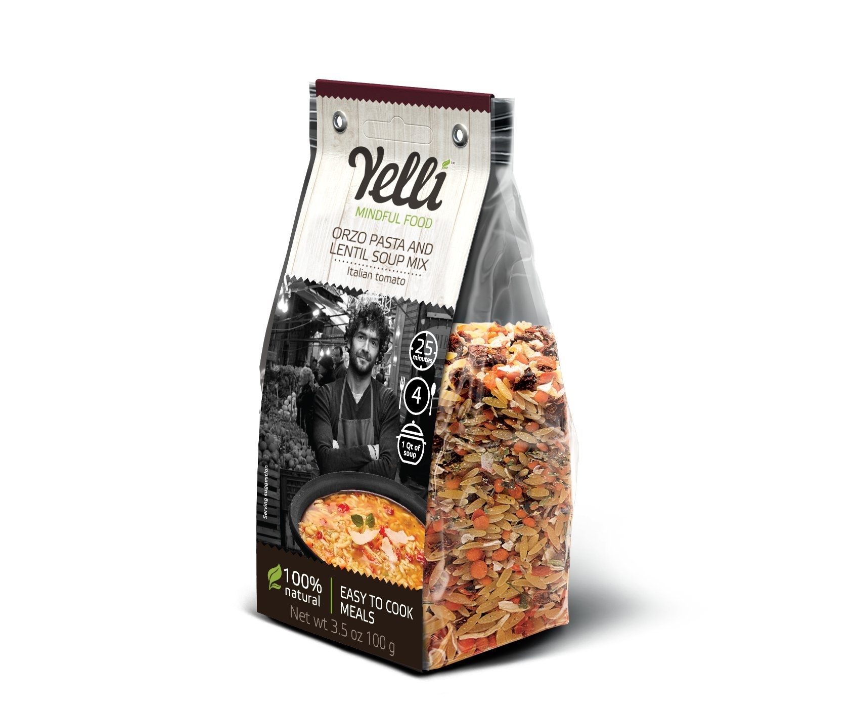 slide 1 of 1, Yelli Orzo Pasta and Lentil Soup Mix, 3.5 oz