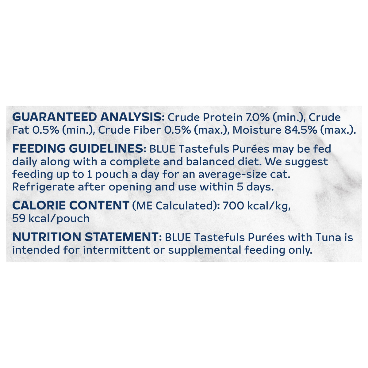 slide 13 of 13, Blue Buffalo Tastefuls Adult Cat Natural Purées, Tuna 3-oz Resealable Twist Cap Pouch, 3 oz