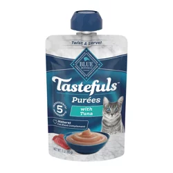 Blue Buffalo Tastefuls Adult Cat Natural Purées, Tuna 3-oz Resealable Twist Cap Pouch
