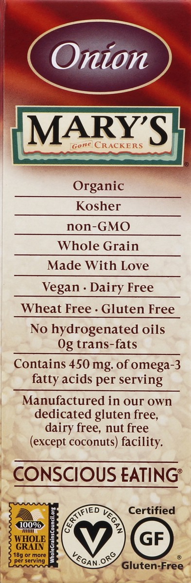 slide 4 of 4, Mary's Gone Crackers Gluten Free Onion Crackers, 6.5 oz