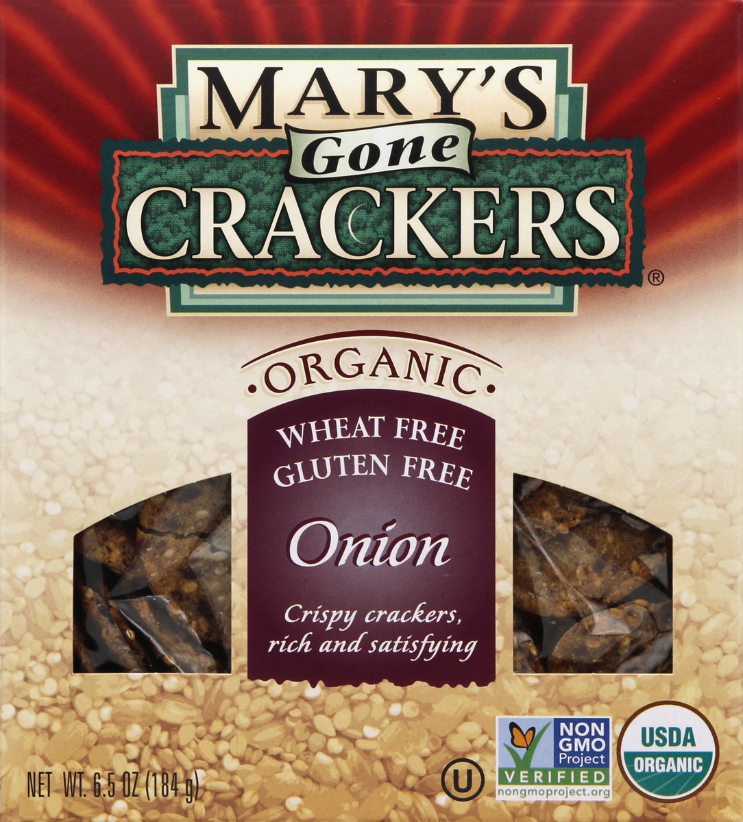 slide 2 of 4, Mary's Gone Crackers Gluten Free Onion Crackers, 6.5 oz