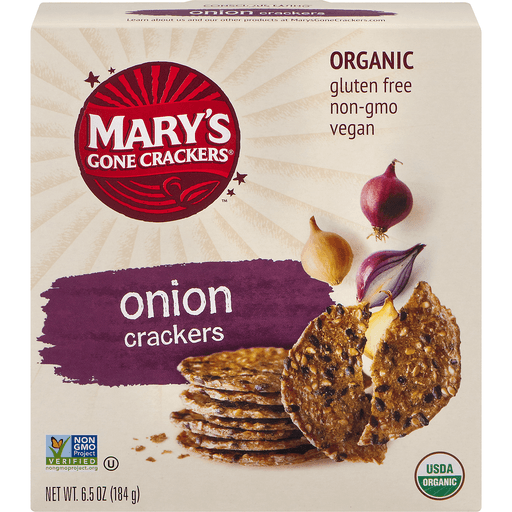 slide 1 of 4, Mary's Gone Crackers Gluten Free Onion Crackers, 6.5 oz