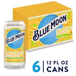Blue Moon Mango Wheat Ale Fruity Craft Beer, 5.4% ABV, 6-pack, 12-oz. beer cans