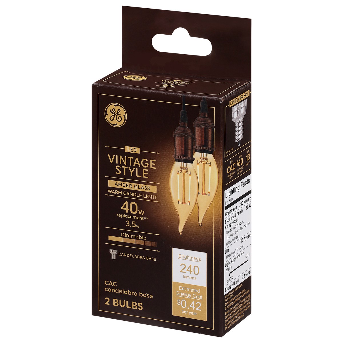 slide 3 of 9, GE 3.5 Watts LED Vintage Style Bulbs 2 ea, 2 ct