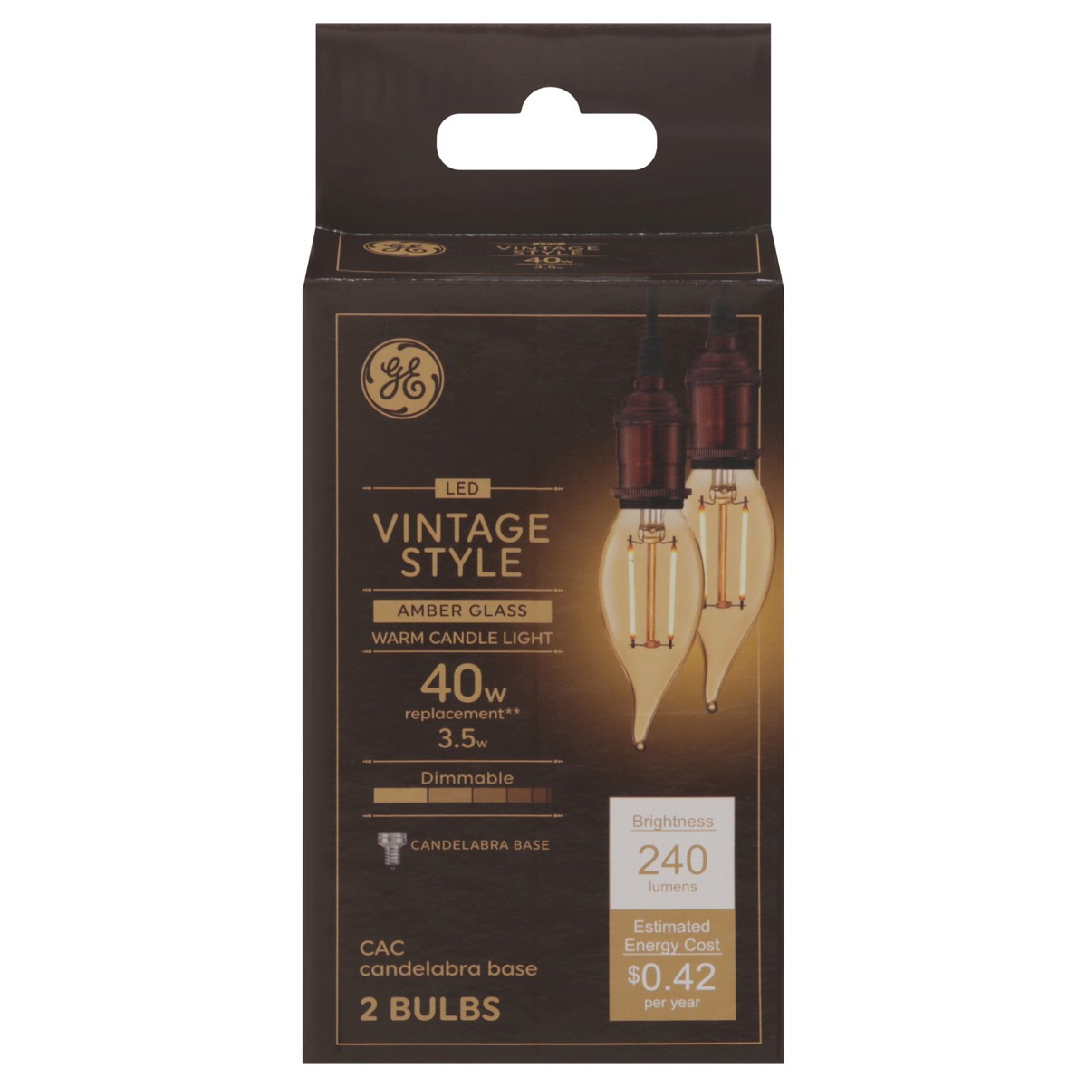 slide 1 of 9, GE 3.5 Watts LED Vintage Style Bulbs 2 ea, 2 ct