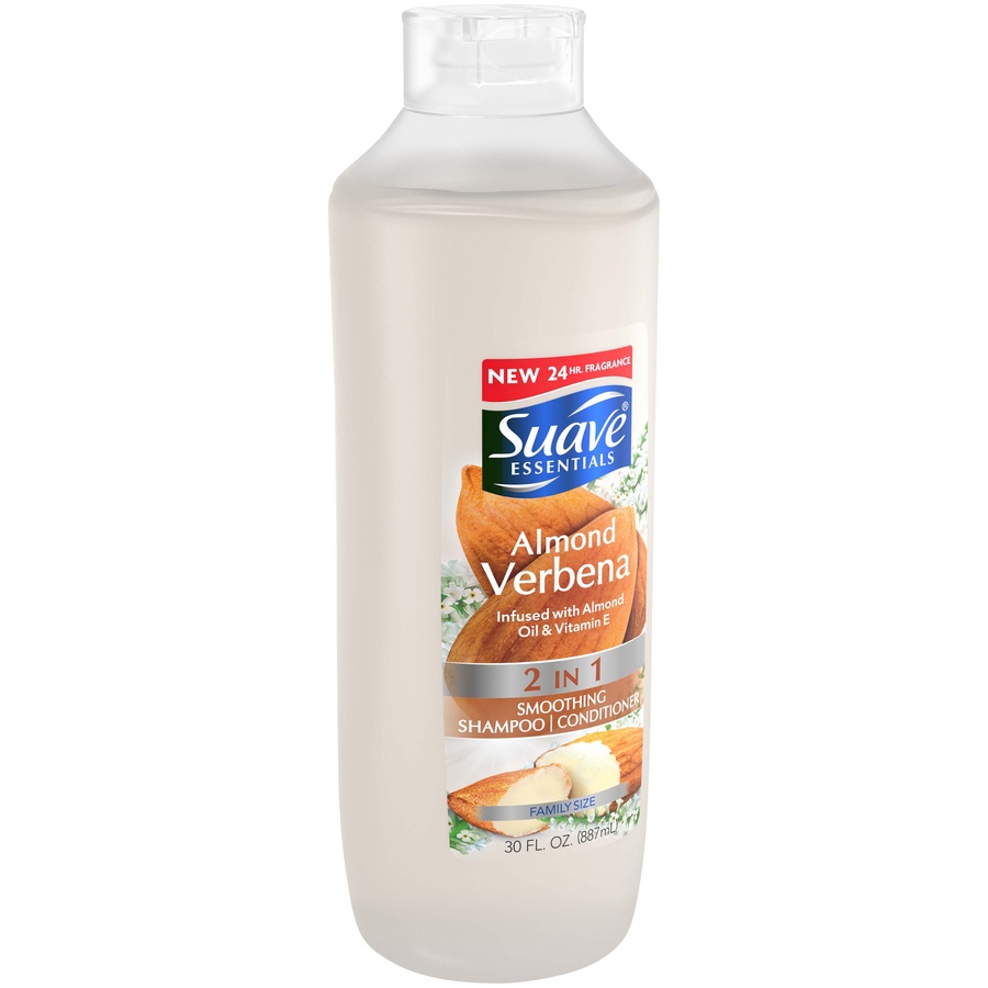 slide 2 of 4, Suave Essentials 2 in 1 Shampoo/Conditioner, Almond Verbena, Family Size, 30 fl oz