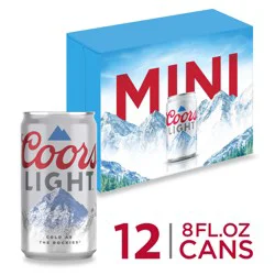 Coors Light Beer, American Light Lager Beer, 12-pack, 8-oz beer cans, 4.2% ABV