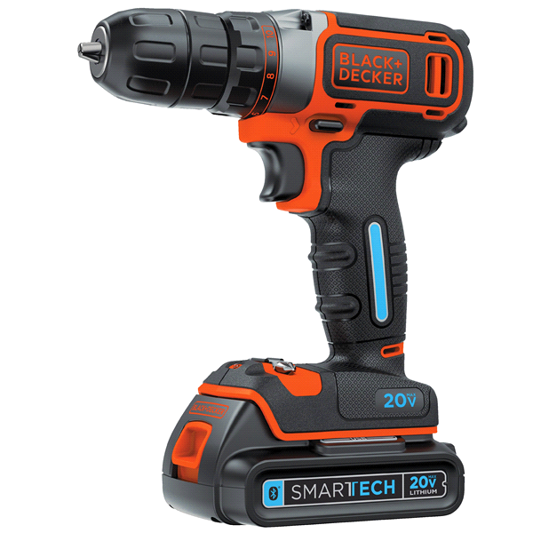 slide 1 of 1, Black & Decker SMARTECH 20V MAX Lithium Cordless Drill/Driver, 1 ct