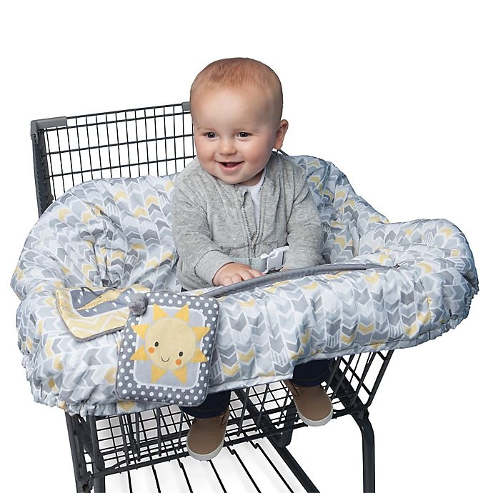 slide 2 of 5, Boppy Baby Chevron Pattern Shopping Cart Cover - Gray, 1 ct
