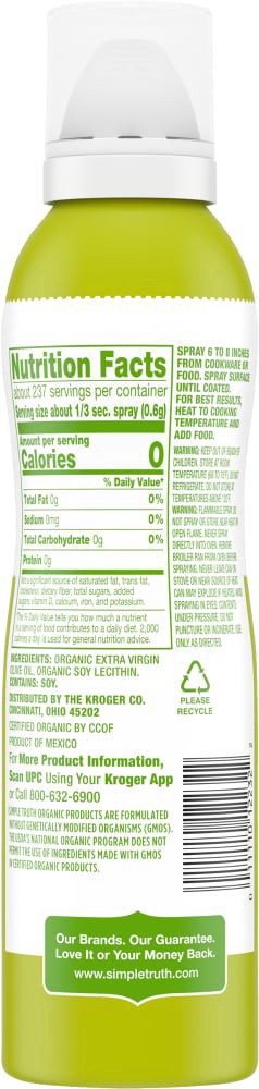 slide 2 of 3, Simple Truth Organic Extra Virgin Olive Oil Cooking Spray, 5 oz