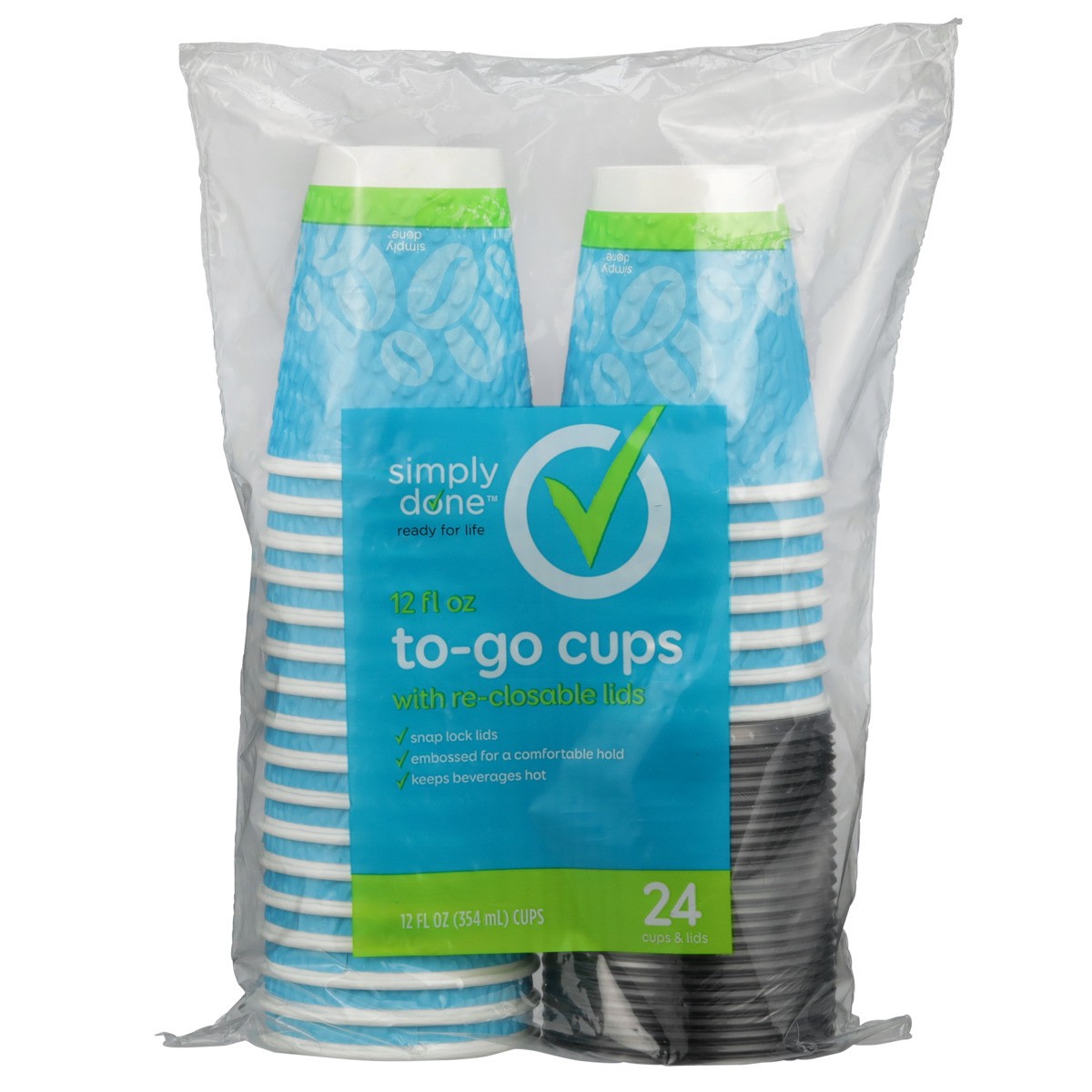 slide 4 of 9, Simply Done To-Go Cups With Re-Closable Lids, 12 fl oz