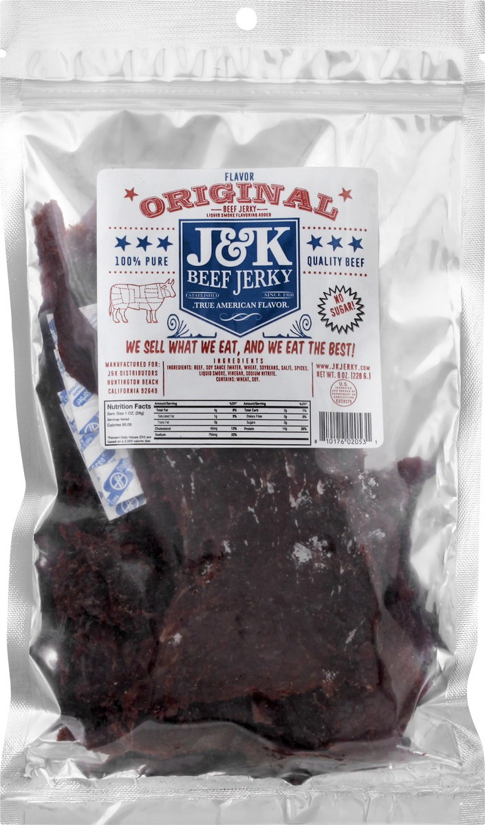 slide 1 of 13, J&K Original Beef Jerky 8 oz, 8 oz