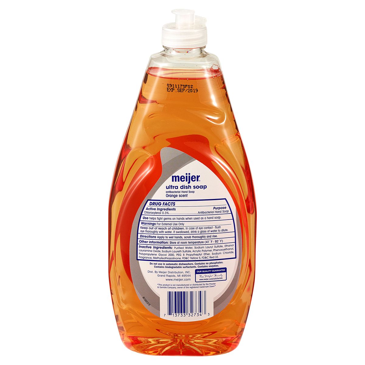 slide 2 of 2, Meijer Ultra Dish Soap, Orange, 24 fl oz