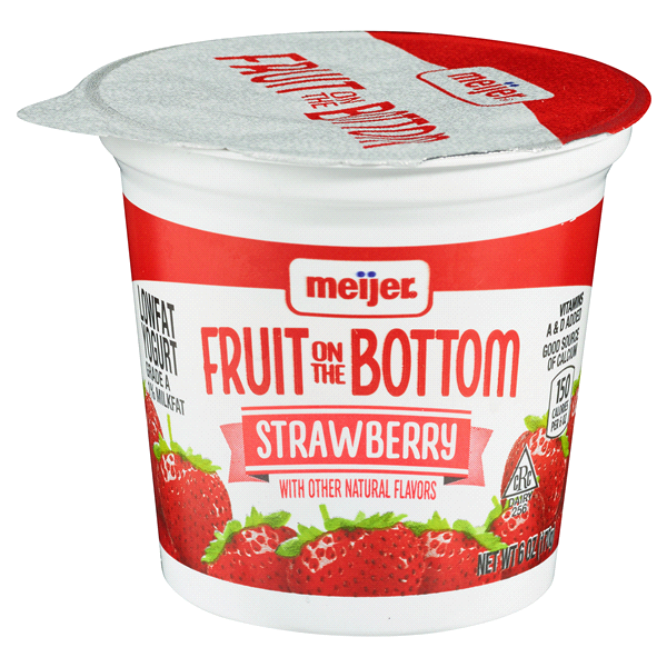 slide 1 of 3, Meijer Fruit on the Bottom Yogurt, Strawberry, 6 oz