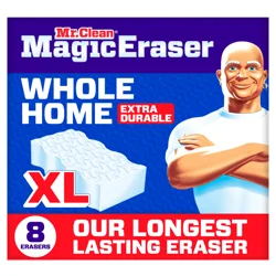 Mr Clean Mr. Clean Magic Eraser Sponge, All Purpose Cleaner, Long Lasting Cleaning Scrubber, Whole Home Extra Durable Xl, 8ct