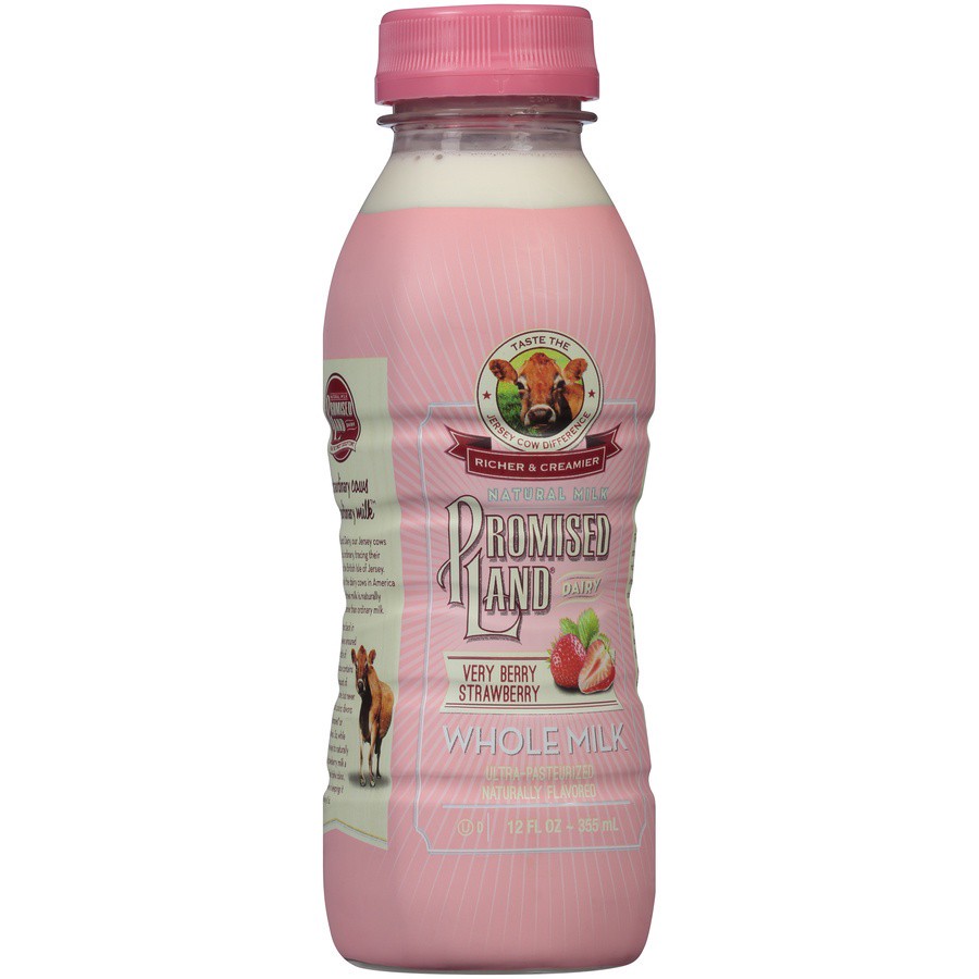 slide 3 of 8, Promised Land Dairy Very Berry Strawberry Whole Milk 12 fl oz, 12 fl oz