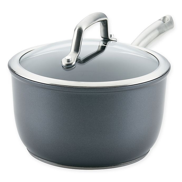 slide 1 of 1, Anolon Accolade Nonstick Hard Anodized Covered Saucepan - Moonstone, 2.5 qt