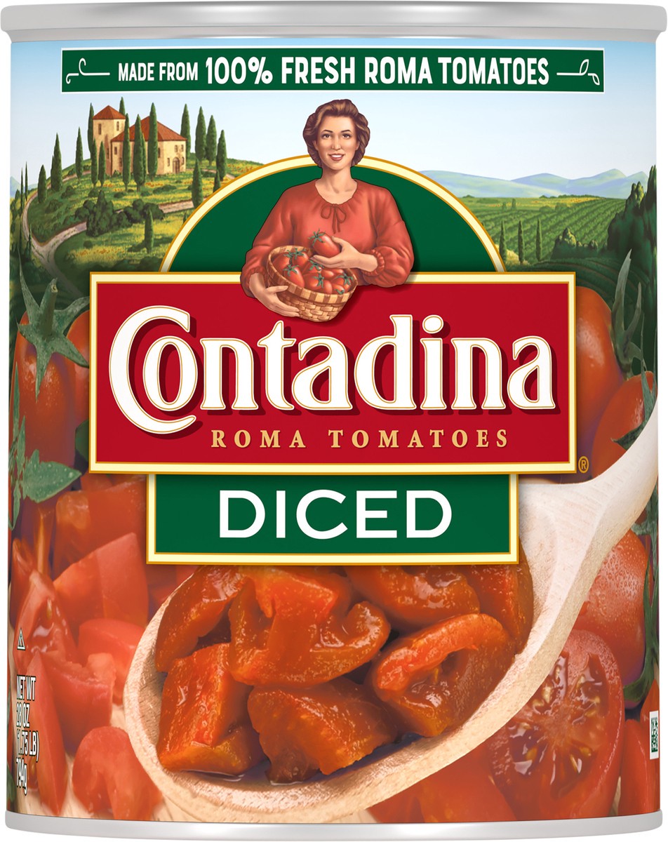 slide 3 of 7, Contadina Diced Roma Style Tomatoes 28 oz. Can, 28 oz