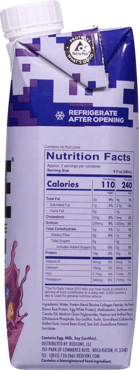 slide 4 of 13, Redcon1 MRE Blueberry Cobbler Protein Shake 16.9 fl oz, 16.9 fl oz