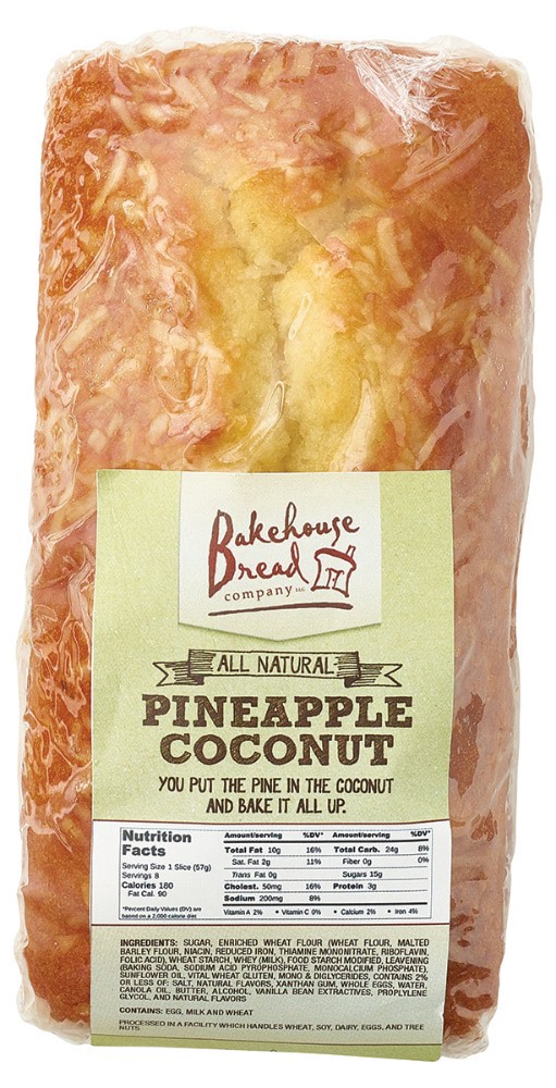 slide 3 of 3, Bakehouse Pineapple Coconut Bread, 16 oz