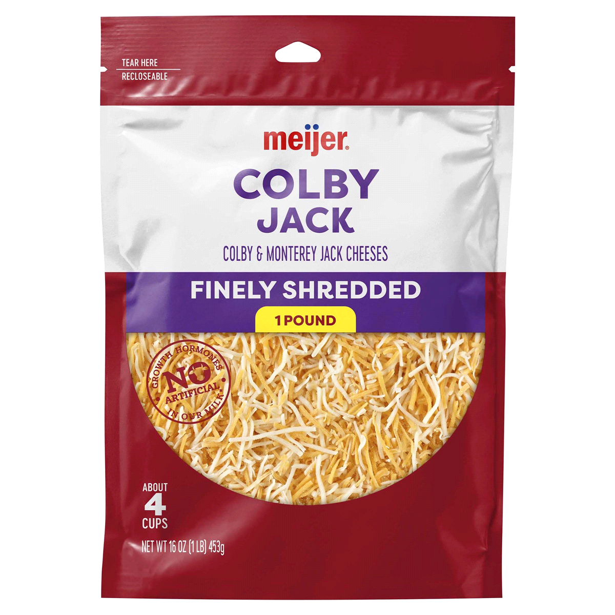 slide 1 of 5, Meijer Finely Shredded Colby Jack Cheese, 16 oz