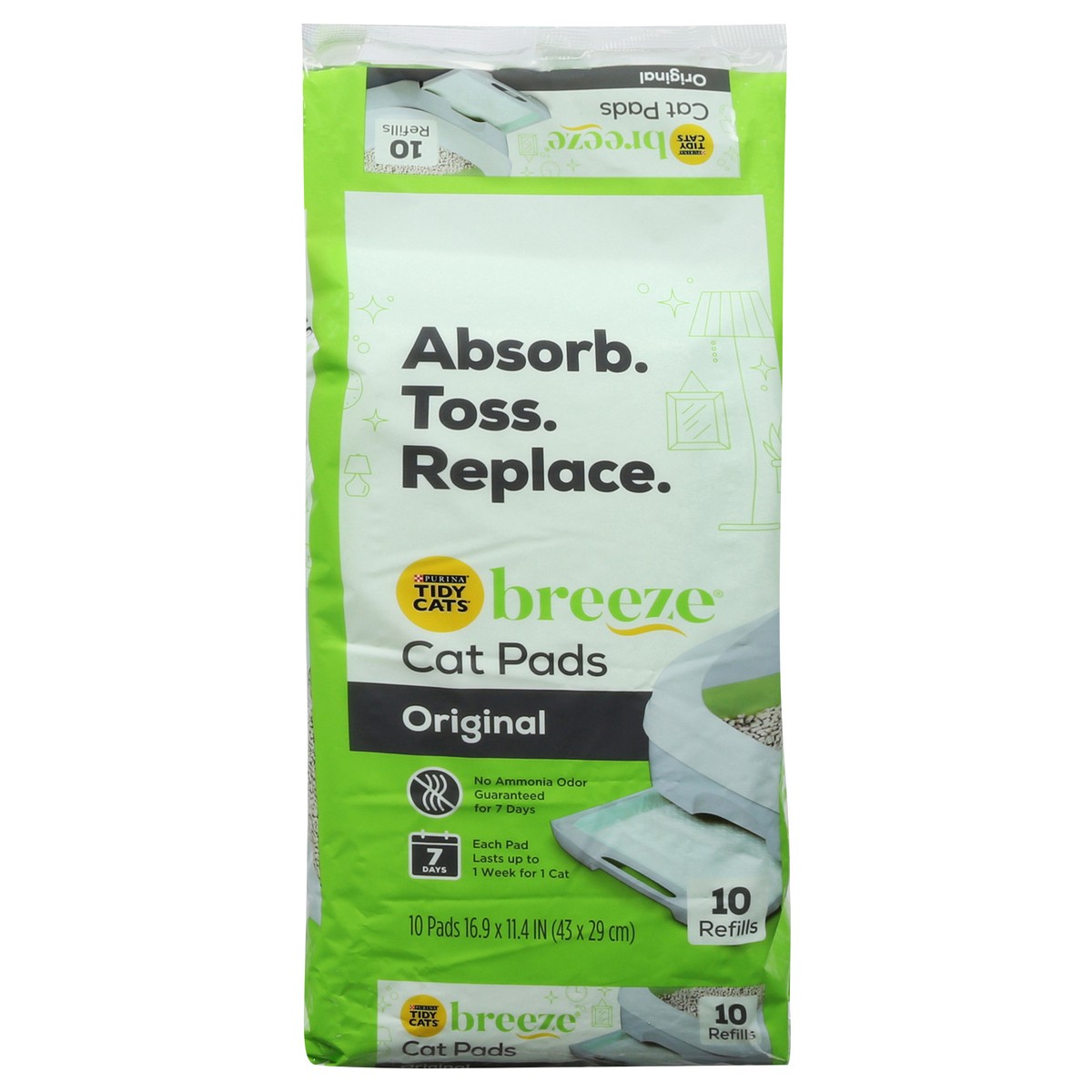 slide 8 of 12, Tidy Cats Breeze Original Cat Pads 10 ea, 10 ct