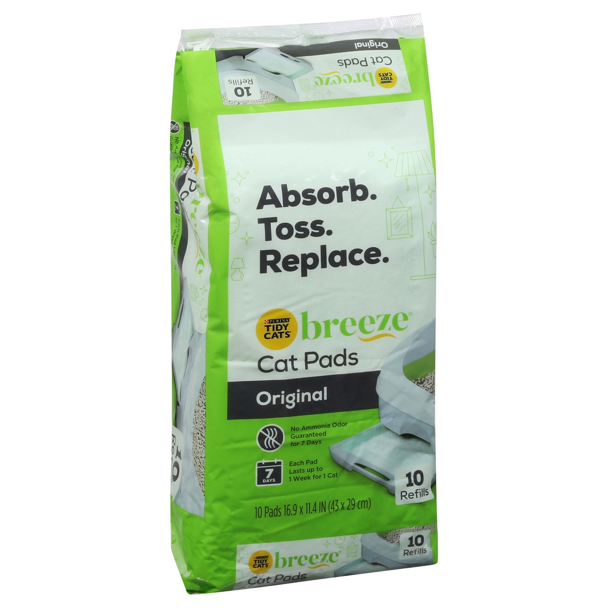 slide 2 of 12, Tidy Cats Breeze Original Cat Pads 10 ea, 10 ct