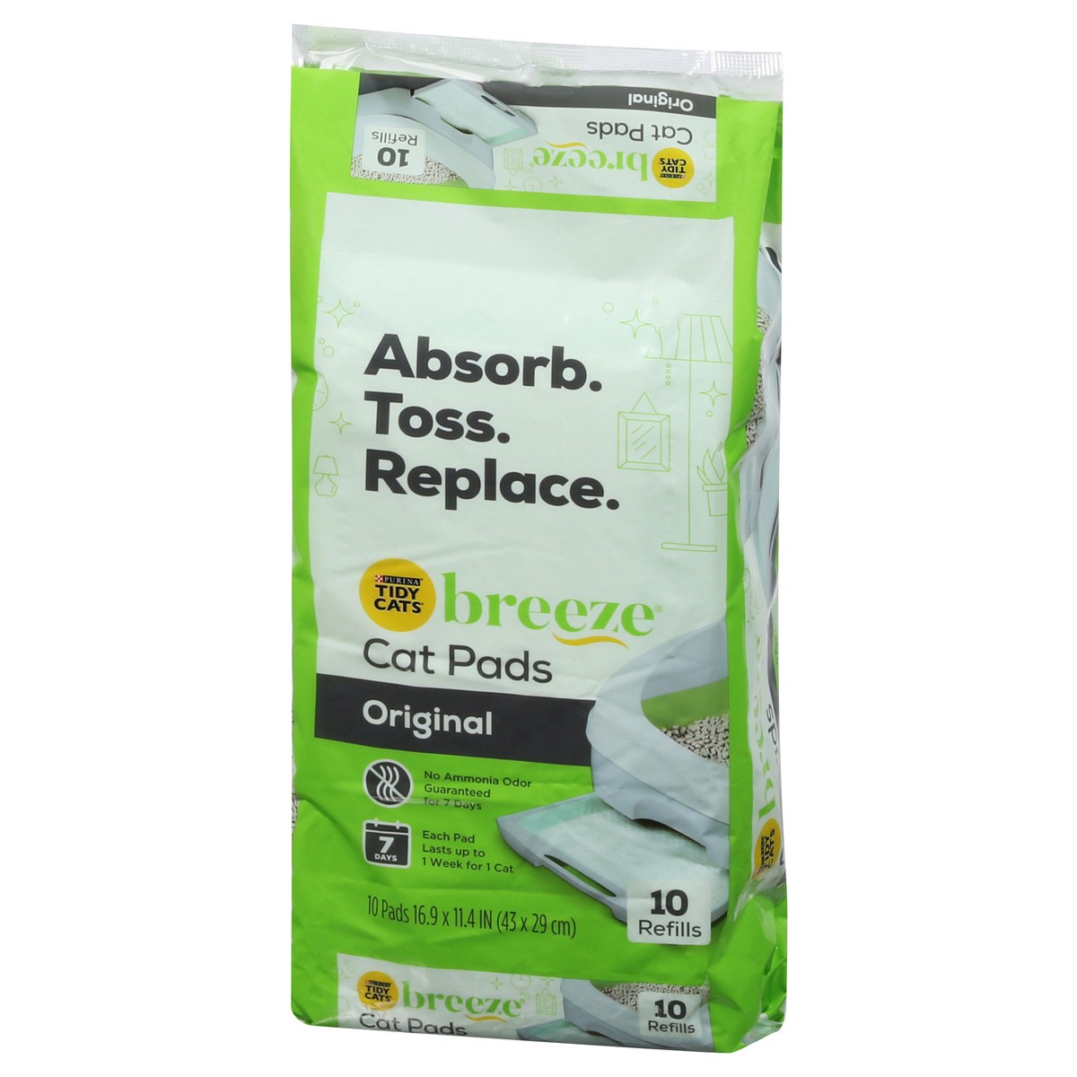 slide 3 of 12, Tidy Cats Breeze Original Cat Pads 10 ea, 10 ct