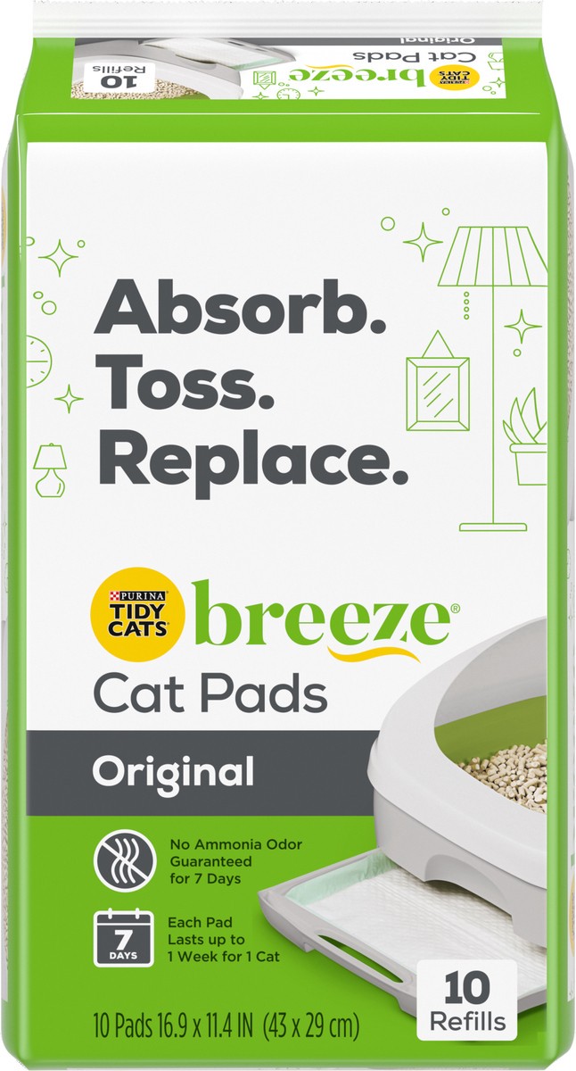 slide 1 of 12, Tidy Cats Breeze Original Cat Pads 10 ea, 10 ct