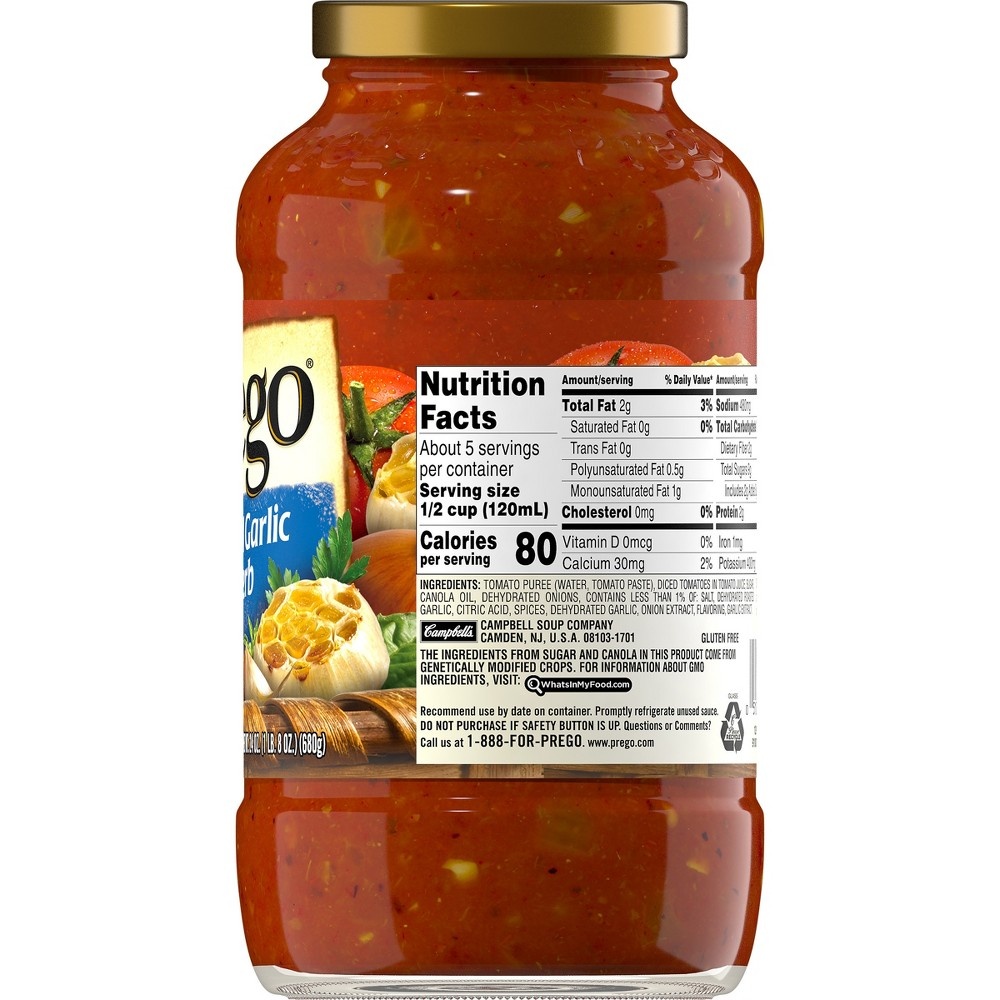 slide 4 of 8, Prego Roasted Garlic & Herb Italian Sauce, 24 oz