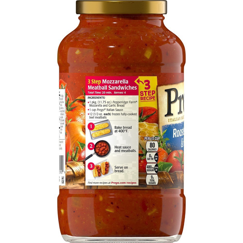 slide 67 of 90, Prego Roasted Garlic & Herb Italian Sauce, 24 oz