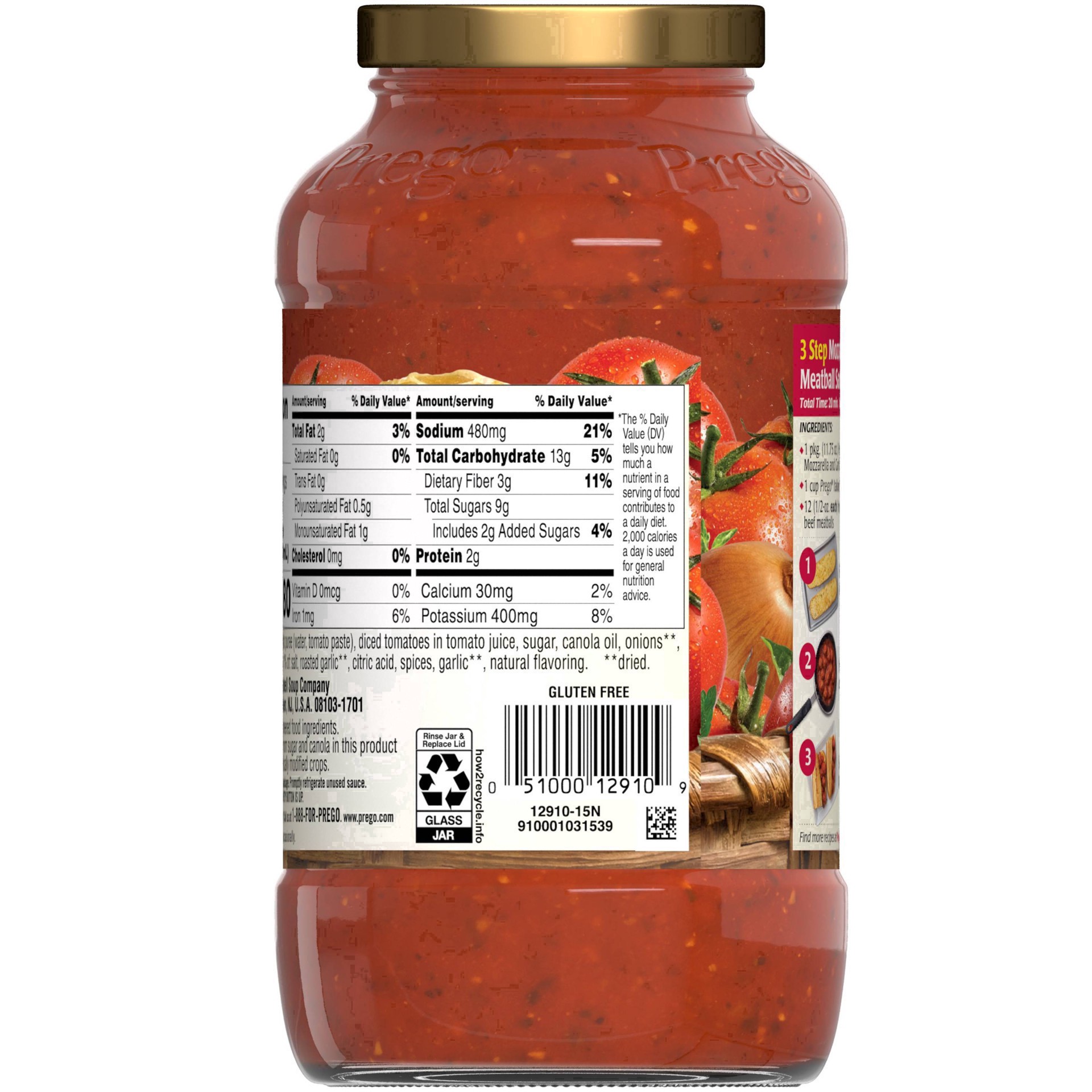 slide 50 of 87, Prego Pasta Sauce Italian Tomato Sauce with Roasted Garlic & Herbs - 24oz, 