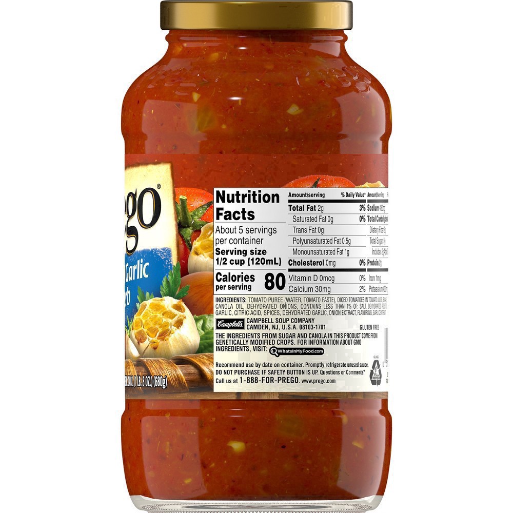 slide 73 of 90, Prego Roasted Garlic & Herb Italian Sauce, 24 oz